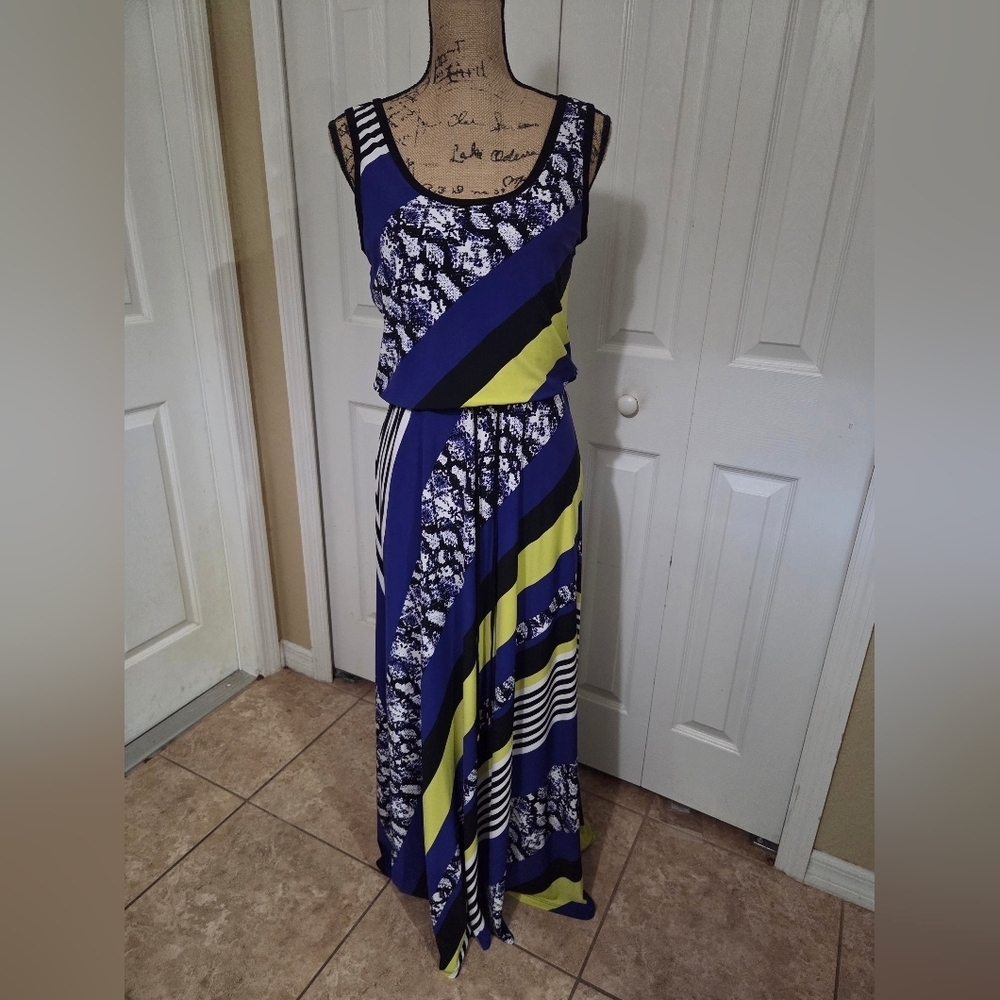 Calvin Klein Multi-Color Patterned Maxi Dress